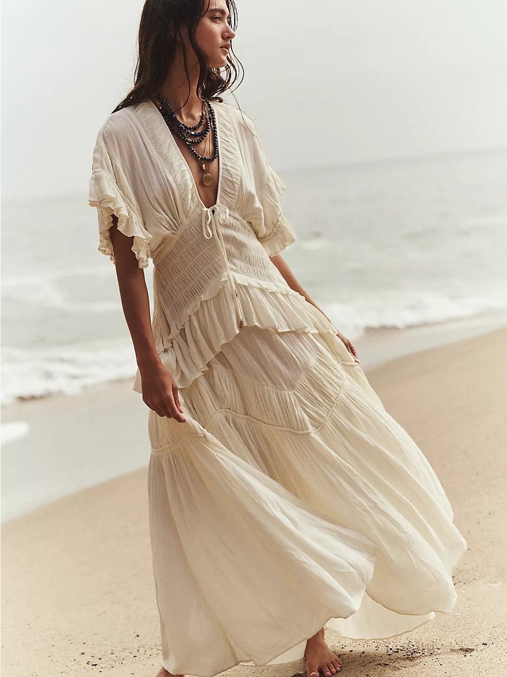 Free People Camilla Maxi Dress Medium Color: Moonglow NWT